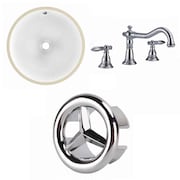 AMERICAN IMAGINATIONS 15.25" W Round Undermount Sink Set In White, Chrome Hardware AI-26755